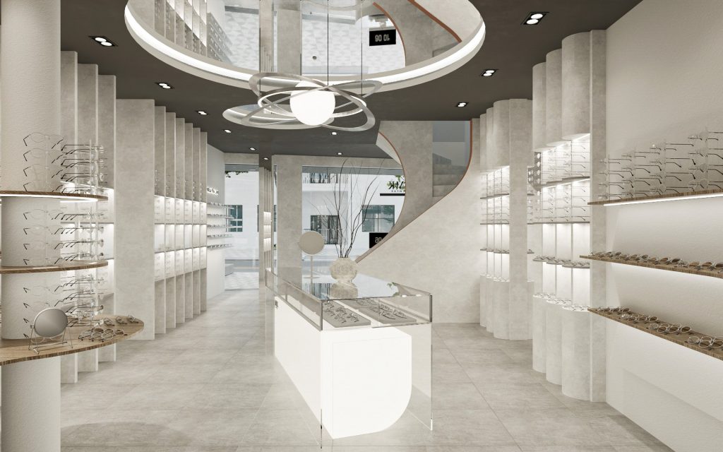 Thiết kế cửa hàng mắt kính hot 2024